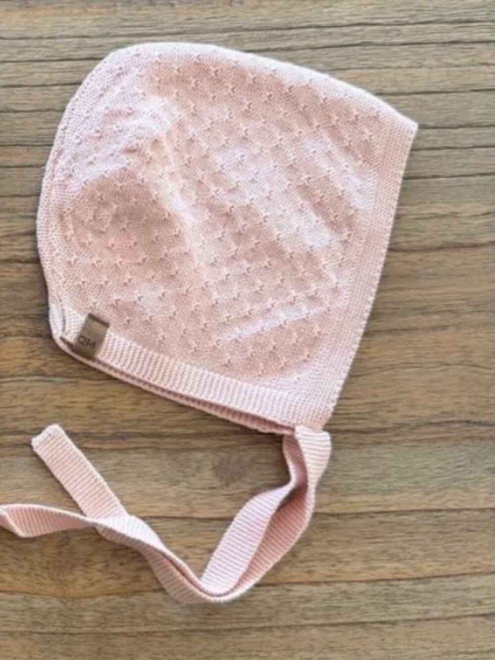 Quincy Mae Knit Pointelle Baby Bonnet - Size 3-6 months